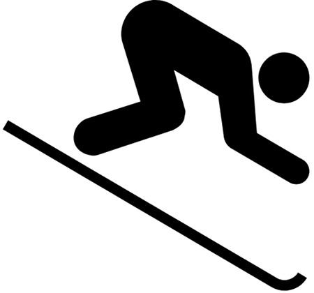 drawing of a downhill skier